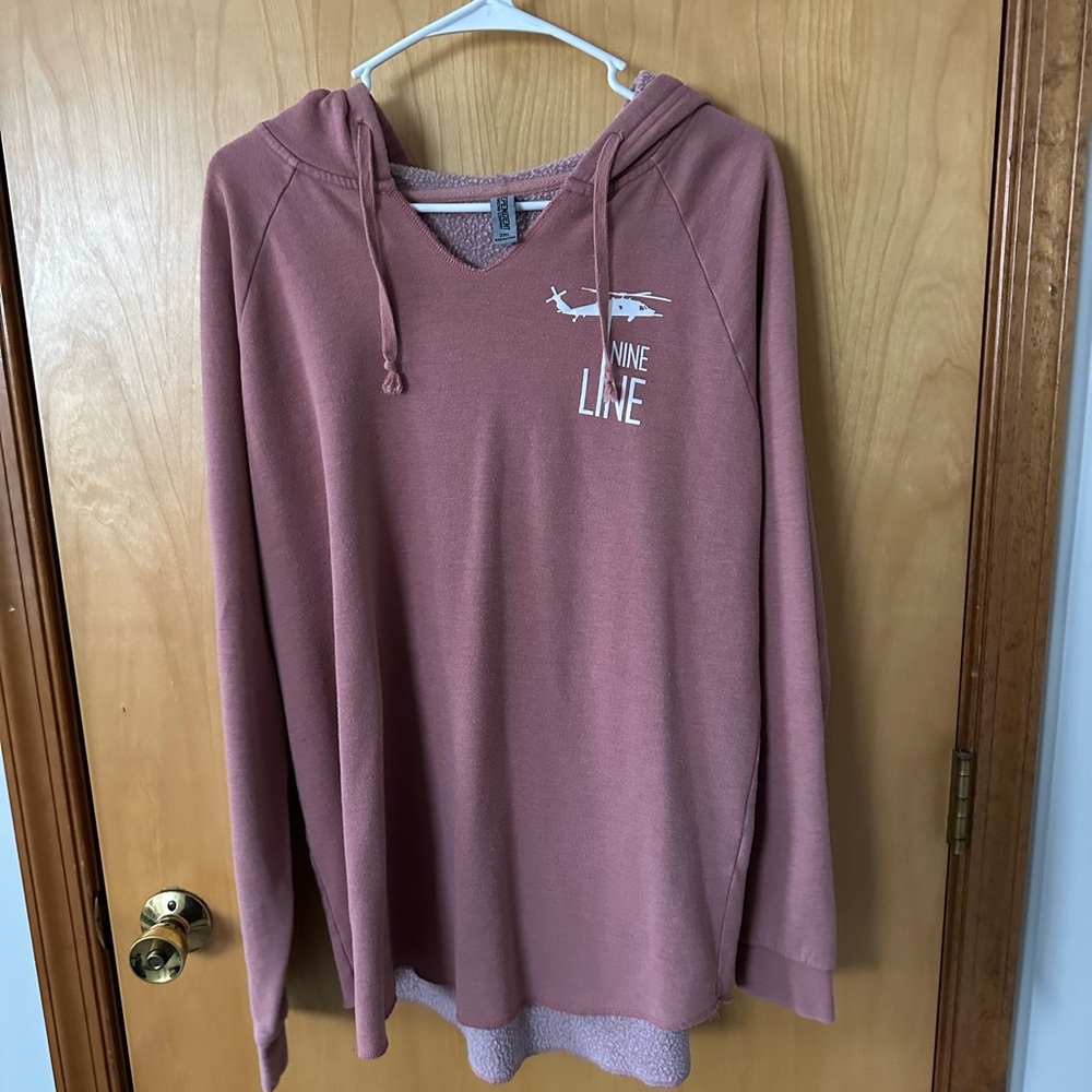 Pink Hooded Sweatshirt Nine Line